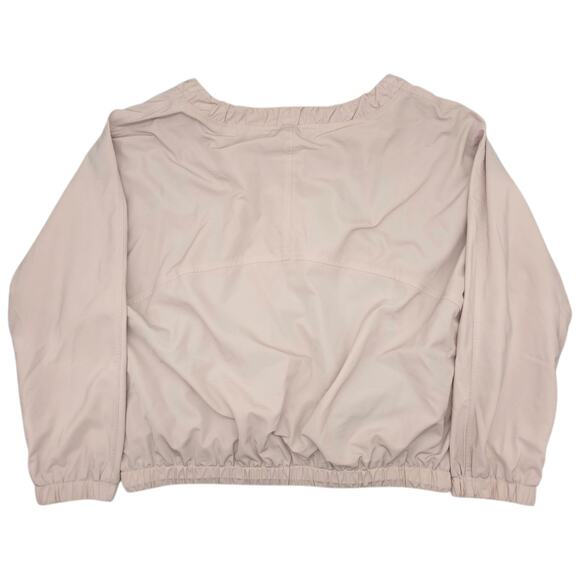 Athleta Jacket Womens Large Beige Full Zip Windbreaker Lightweight Chill Bomber - Picture 9 of 13